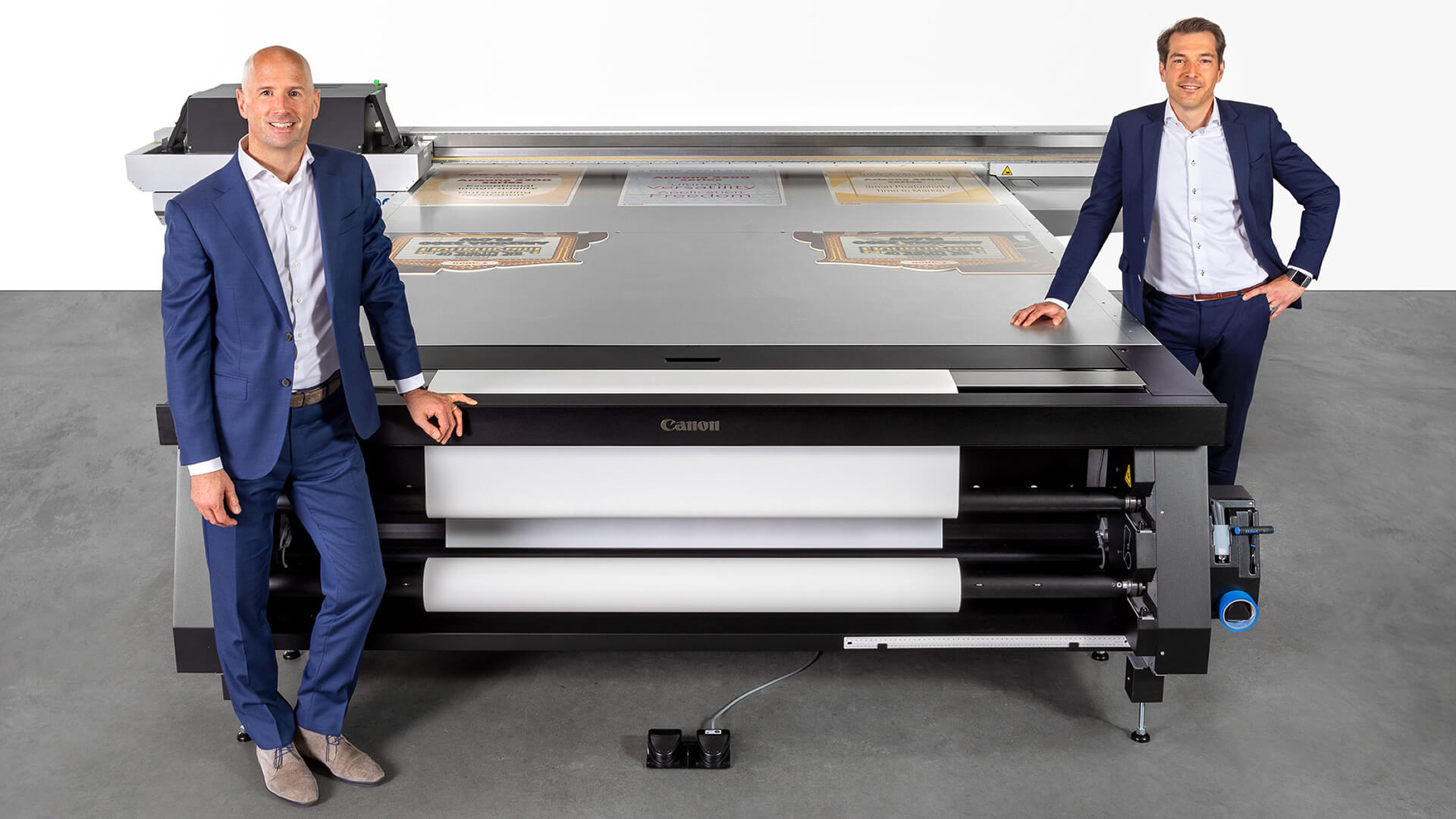 Dirk Brouns, Vice President, Large Format Graphics and Martijn van Hoorn, Senior Vice President Research & Development at Canon Production Printing